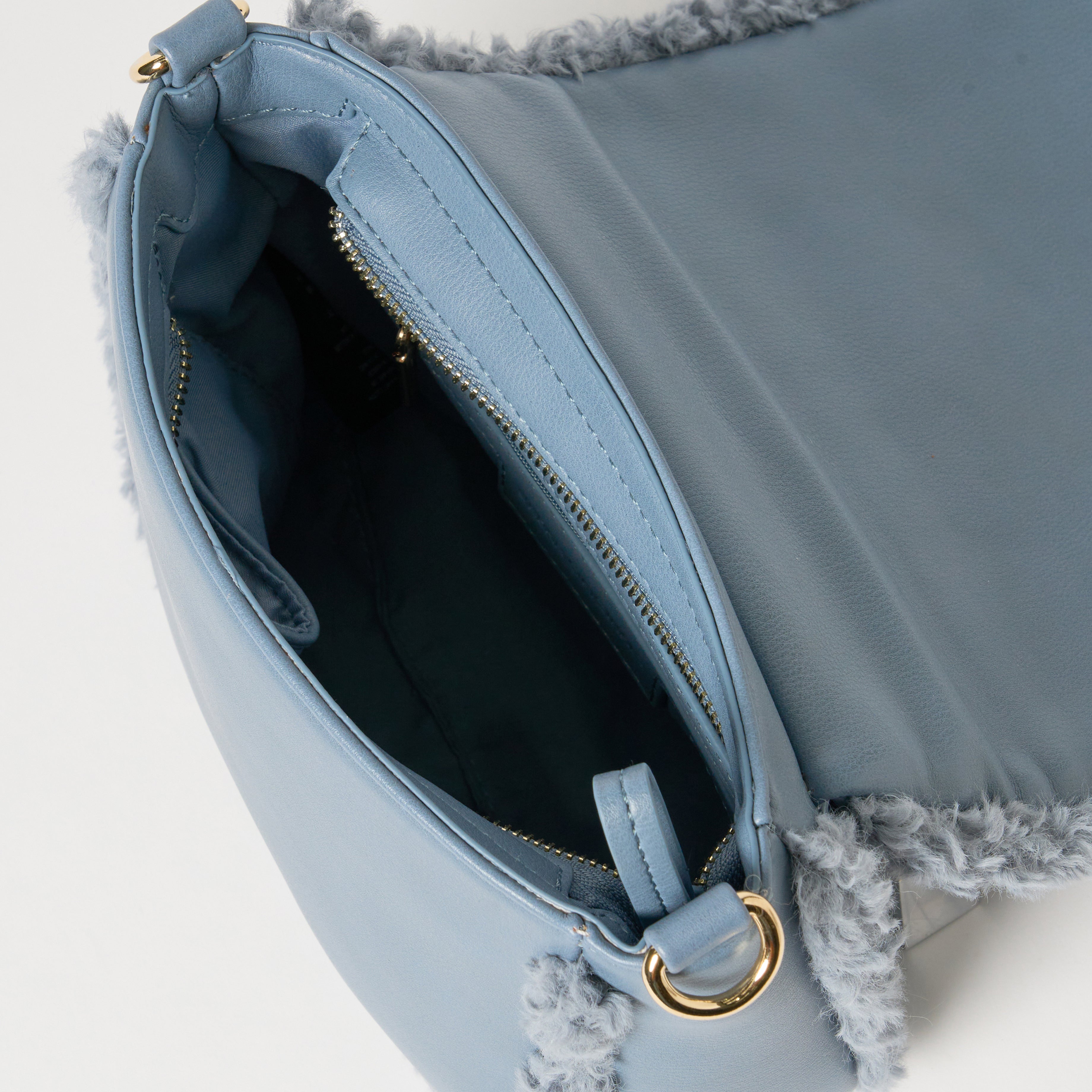 Shearling Crossbody - Blue