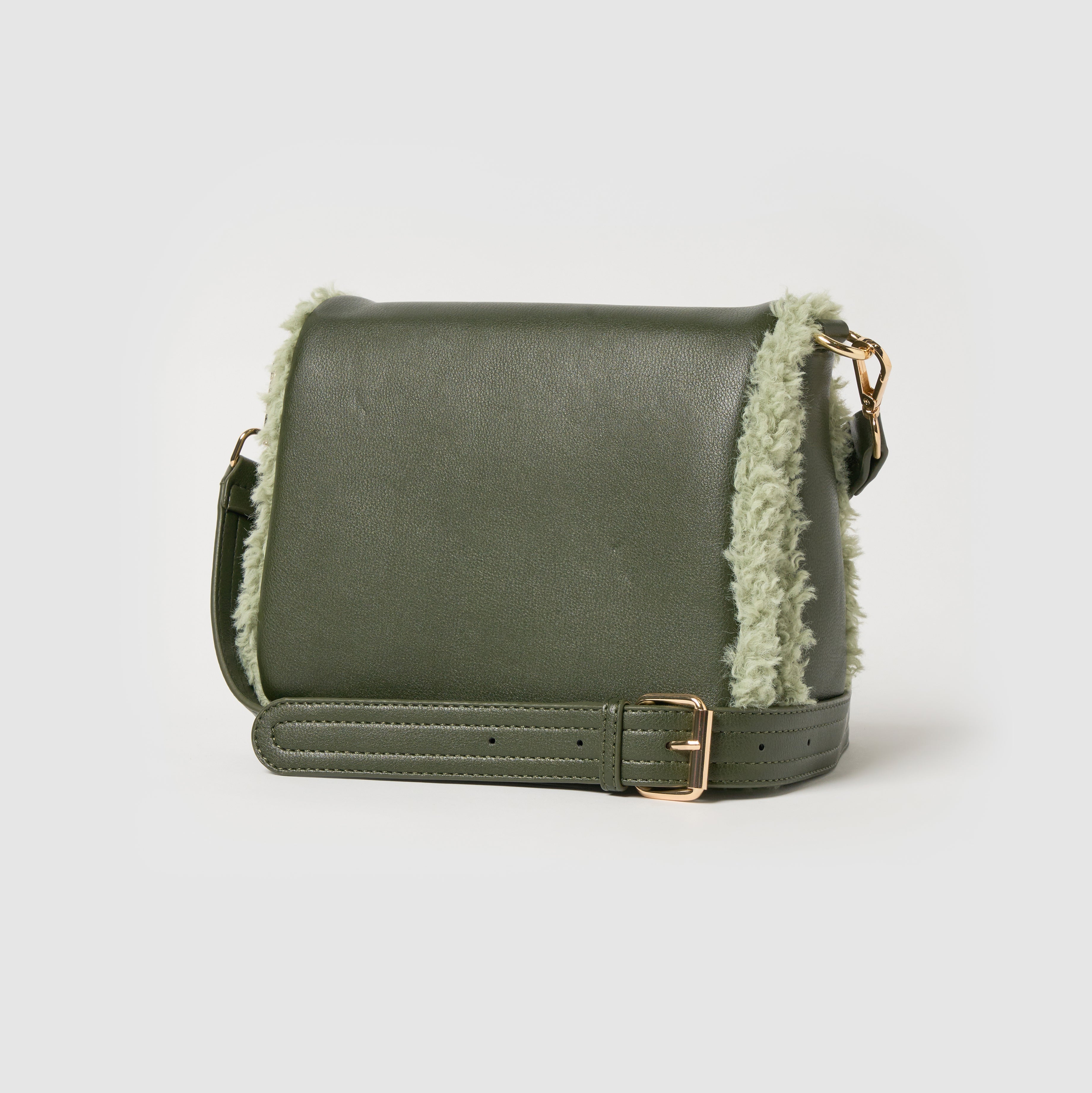 Shearling Crossbody - Olive