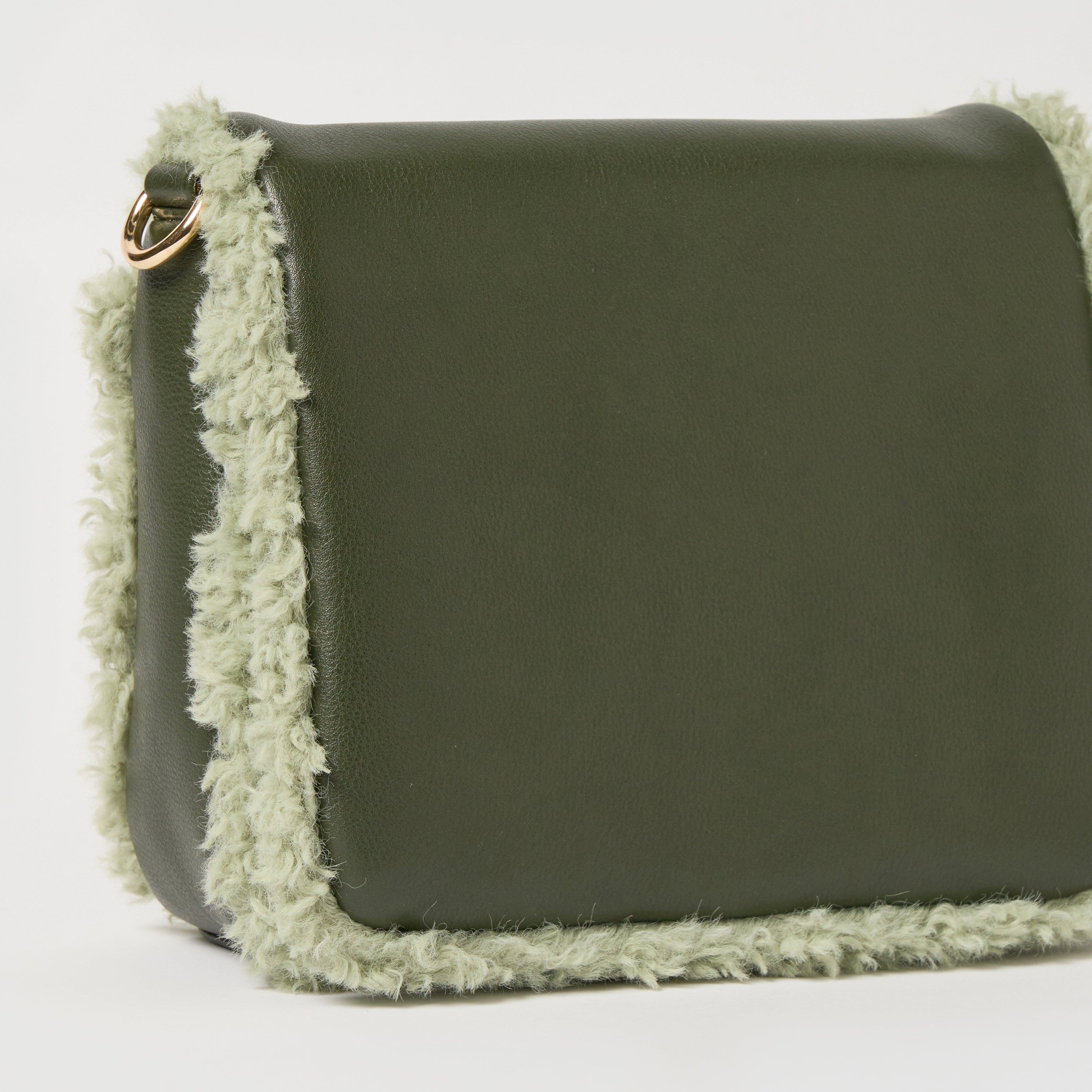 Shearling Crossbody - Olive