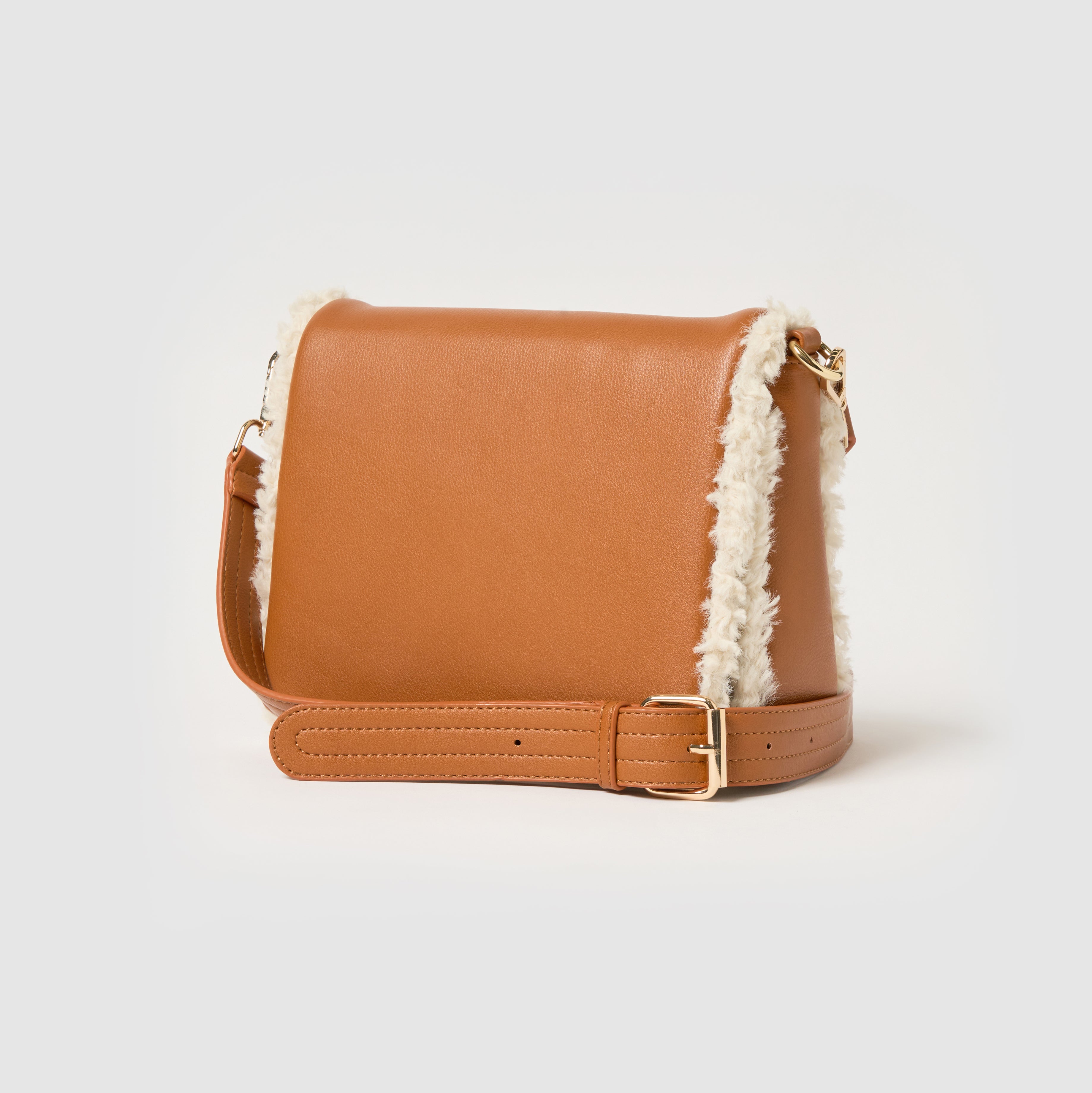 Shearling Crossbody - Tan