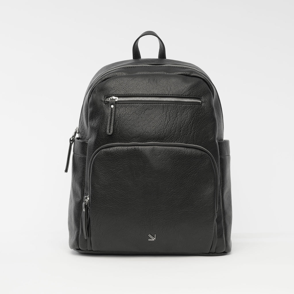 black faux leather backpack urban outfitters Focus Backpack - Black