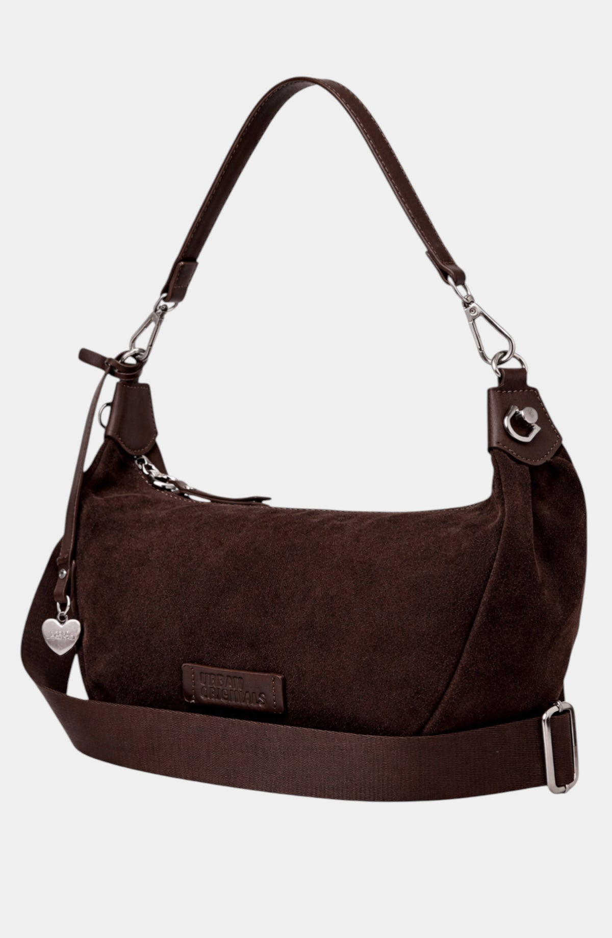 Anything Genuine Suede Shoulder Bag - Chocolate