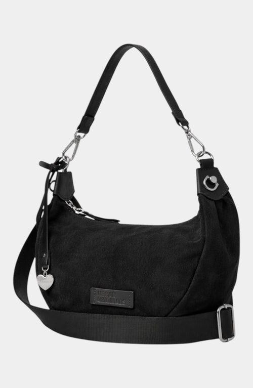 Anything Genuine Suede Shoulder Bag - Black