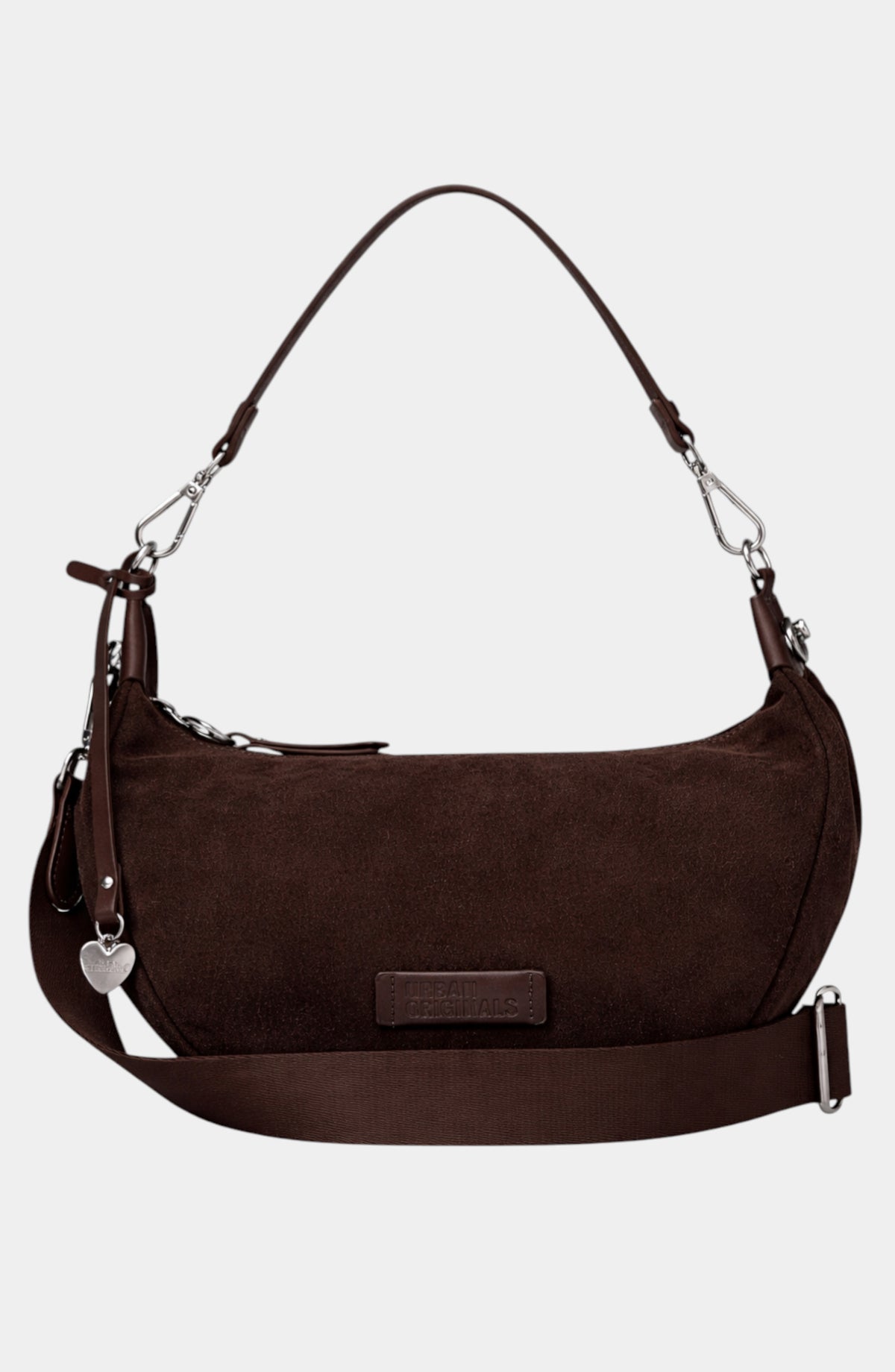 Anything Genuine Suede Shoulder Bag - Chocolate
