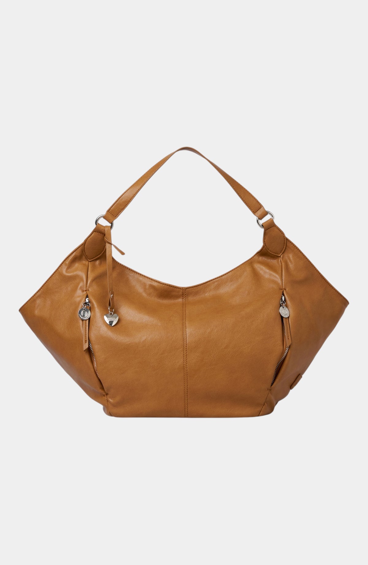 Destiny Vegan Leather Shoulder Bag - Tan