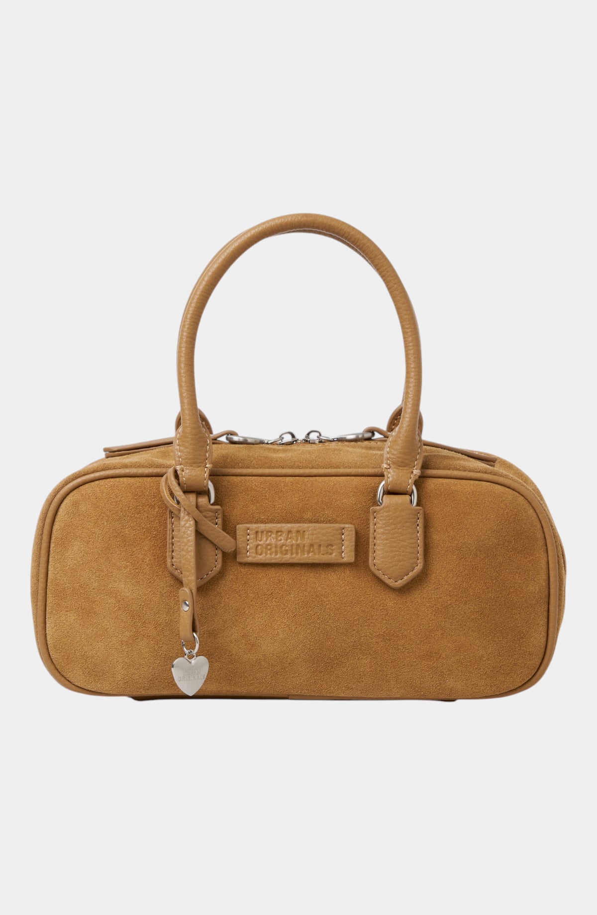 Thunderbolt Genuine Suede Shoulder Bag - Tan