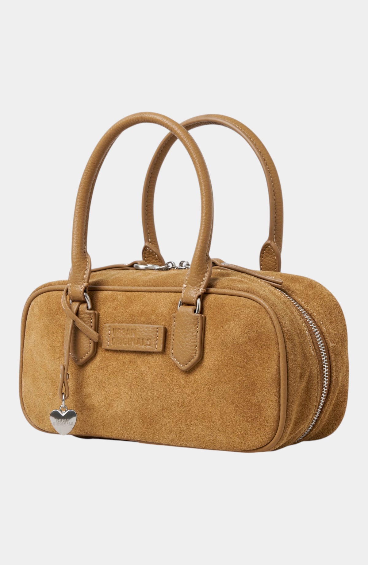 Thunderbolt Genuine Suede Shoulder Bag - Tan